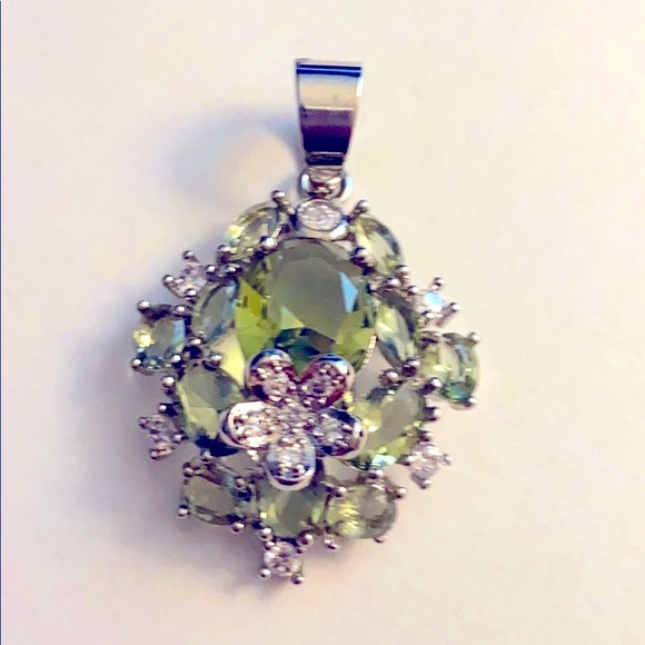Green amethyst and Topaz pendant, Sold Silver 925 - Picture 2 of 3